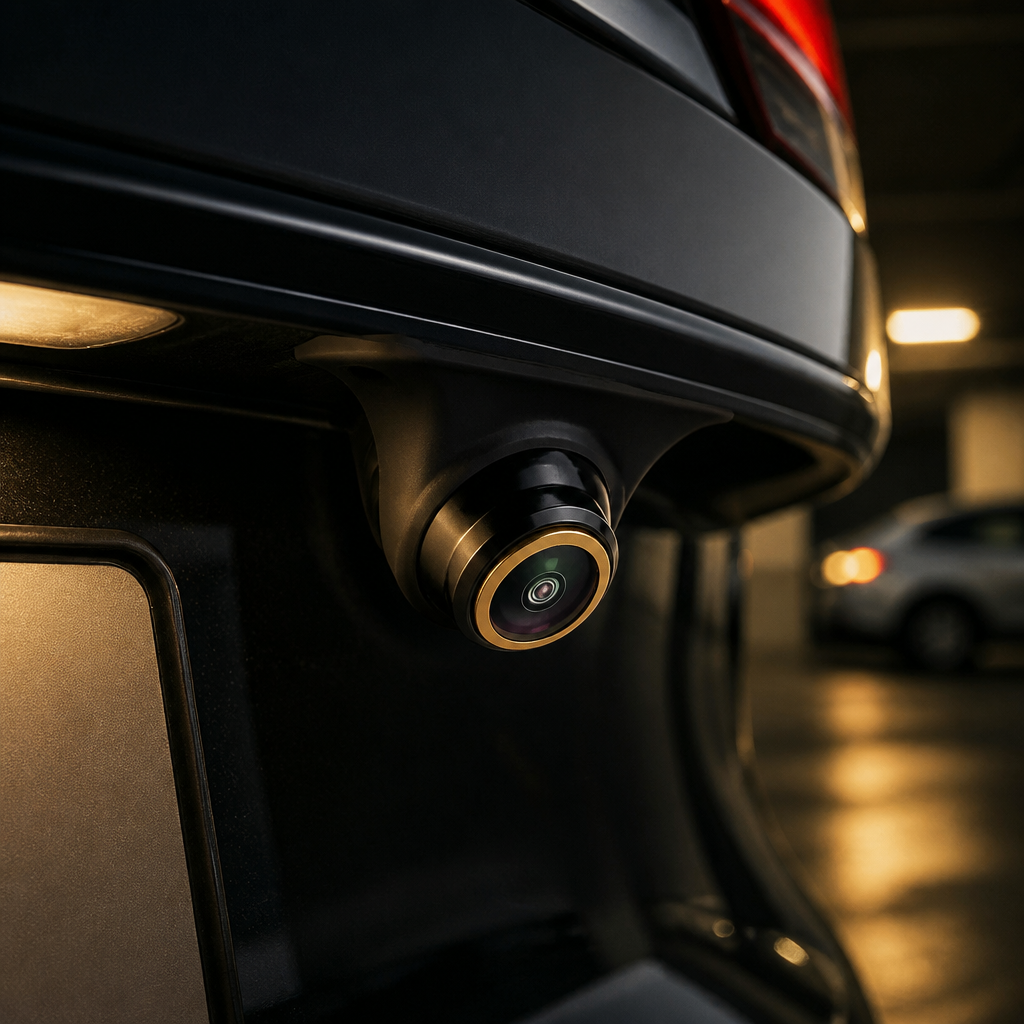 GreenYi adjustable front and rear view camera installed on a car