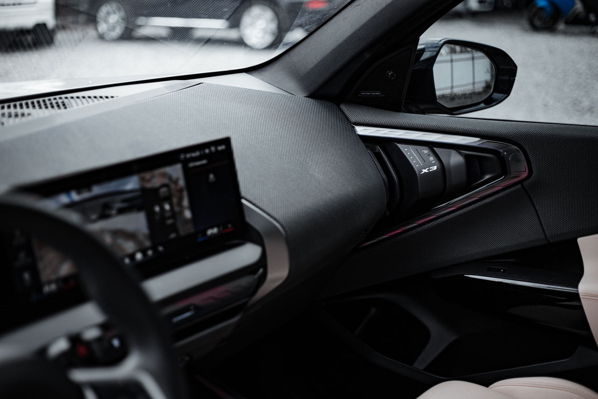 Modern car interior with a digital dashboard